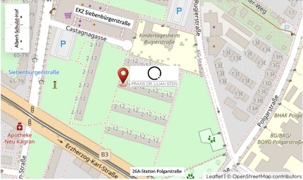 Anfahrtsplan Ordination Dr. Lilian Stein